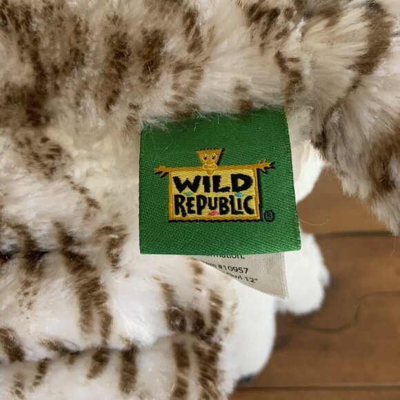 Wild Republic Snowy Owl Realistic 12” White Brown Soft Plush Stuffed Bird Toy - Picture 4 of 6